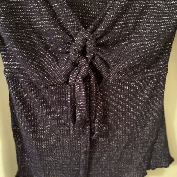 Free People Intimately V Neck knit front bow tie flutter cuffs slits size XS - Picture 4 of 9